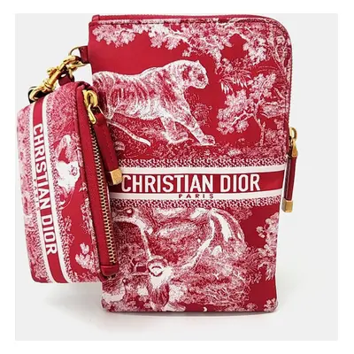 Dior Red Canvas Travel Multifunctional Pouch