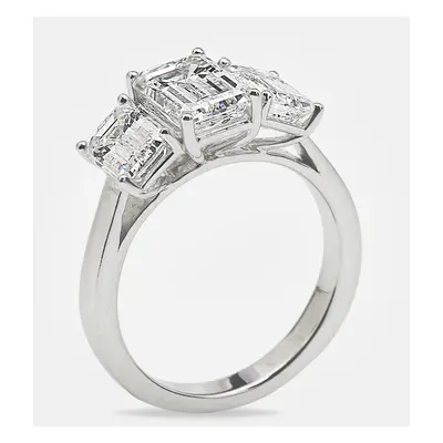 18k White Gold Emerald Cut Lab Grown Diamonds Ring (Approx 4.00 cts)