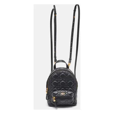 Dior Black Cannage Leather Dioramour Mini Backpack