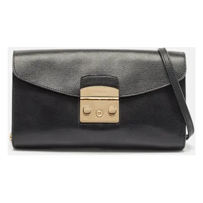 Furla Black Leather Metropolis Shoulder Bag