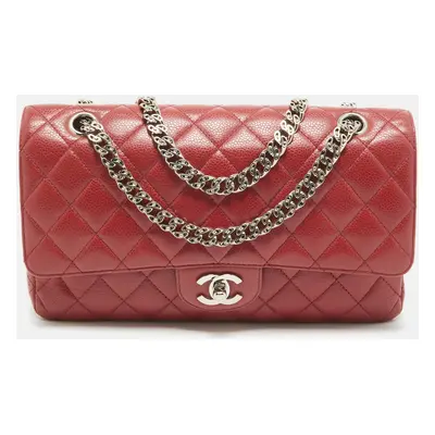 Chanel Red Caviar Leather Classic Double Flap Bag