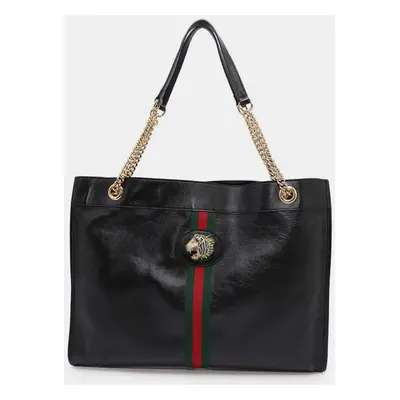 Gucci Black Leather Raja Tote Bag