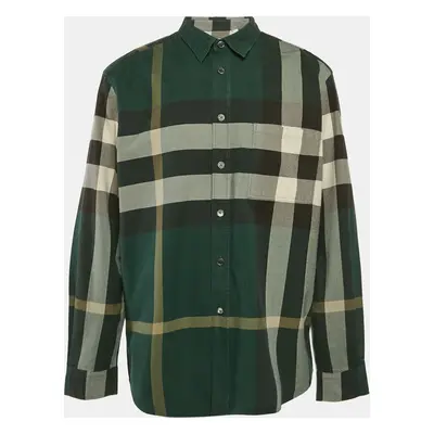 Burberry Green Nova Check Cotton Button Front Shirt