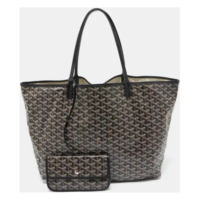 Goyard Black Goyardine Coated Canvas and Leather Saint Louis GM Tote