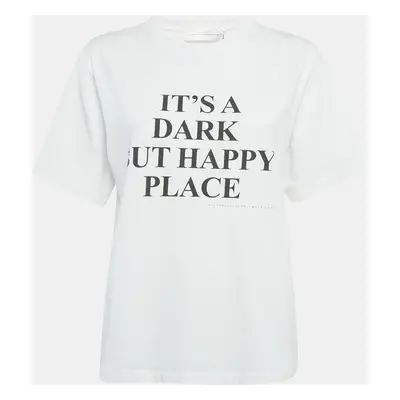 Victoria Victoria Beckham White Printed Cotton Crew Neck T-Shirt