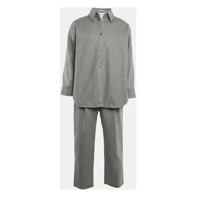 Acne Studios Grey Wool Blend Long Shirt and Pants Set