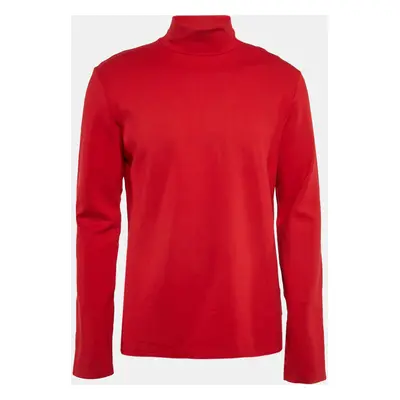 Just Cavalli Red Logo Tape Jersey Turtle Neck T-Shirt