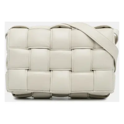 Bottega Veneta White Nappa Intrecciato Padded Cassette Crossbody