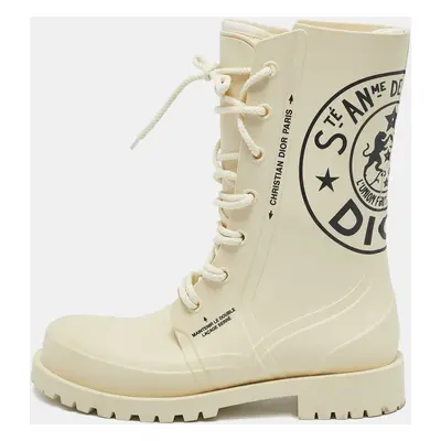 Dior Cream Rubber Diorcamp Combat Boots Size