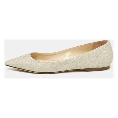 Jimmy Choo Gold Glitter Romy Ballet Flats Size