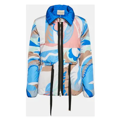 Emilio Pucci Blue Fluilio Print Nylon Down Jacket