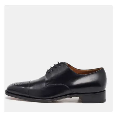 Salvatore Ferragamo Black Leather Lace Up Derby Size 41.5