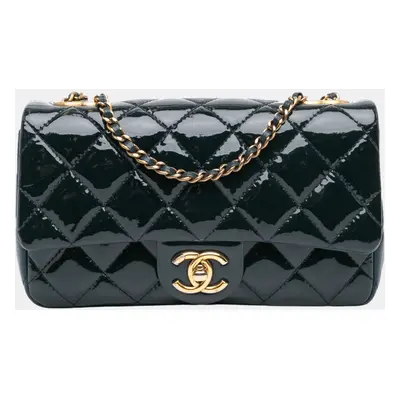 Chanel Navy Blue Paris-Salzburg Small Patent and Goatskin CC Eyelet Flap