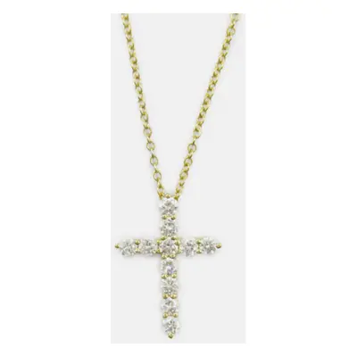 Tiffany & Co. 18K Yellow Gold Diamond Cross Pendant Necklace