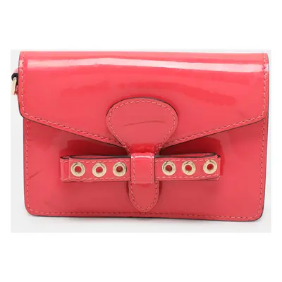 RED Valentino Red Patent Leather Bow Clutch Bag