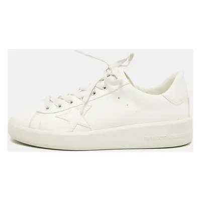 Golden Goose White Leather Super Star Lace Up Sneakers Size