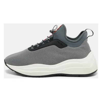 Prada Grey Fabric and Mesh America's Cup Lace Up Sneakers Size