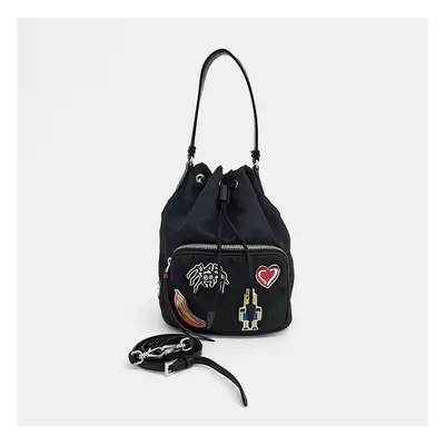 Prada Black Nylon bucket tote and shoulder bag