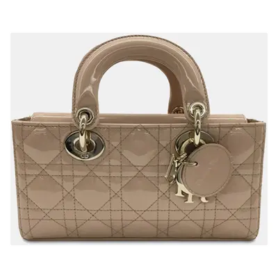 Dior Beige Patent Small Cannage Lady D-Joy Bag