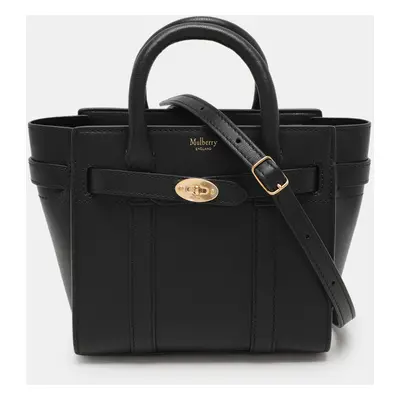 Mulberry Black Leather Micro Zip Bayswater Satchel