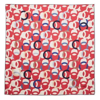 Chanel Pink/Multicolor CC Interlock Monogram Print Silk Scarf