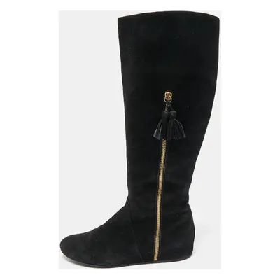 Stuart Weitzman Black Suede Knee Length Boots Size