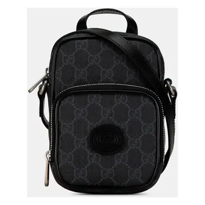 Gucci Grey GG Supreme Canvas Mini Interlocking G Crossbody Bag