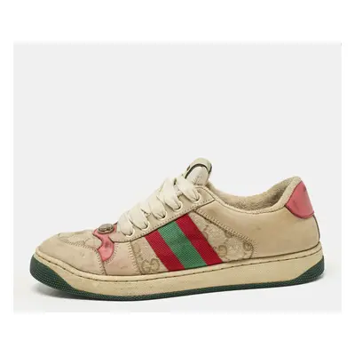 Gucci Multicolor GG Canvas And Leather Screener Sneakers Size