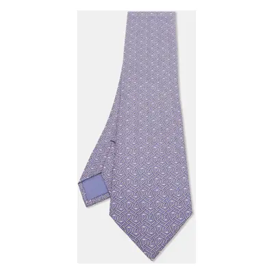 Hermès Purple Printed Silk Classic Tie