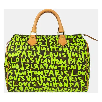 Louis Vuitton Green Monogram Graffiti Speedy Handbag