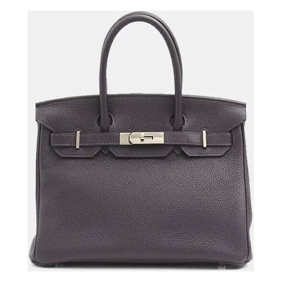 Hermes Purple Togo Leather Birkin Bag