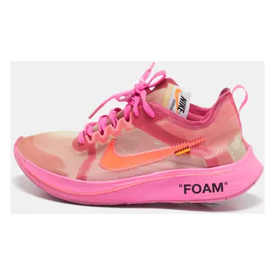 Off White x Nike Shocking Pink Translucent Nylon The Nike Zoom Fly Sneakers Size 38.5