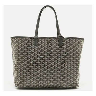 Goyard Black Goyardine Coated Canvas Saint Louis PM Tote