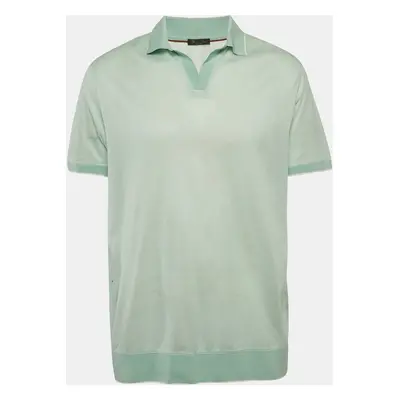 Loro Piana Green Cotton Pique Polo T-Shirt