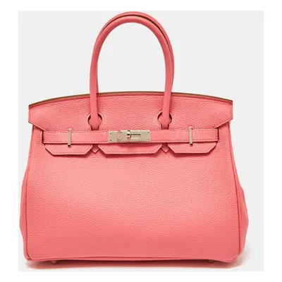 Hermès Rose Lipstick Togo Leather Palladium Hardware Birkin Bag