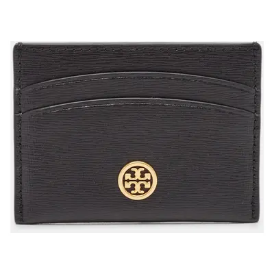 Tory Burch Black Leather Robinson Card Holder