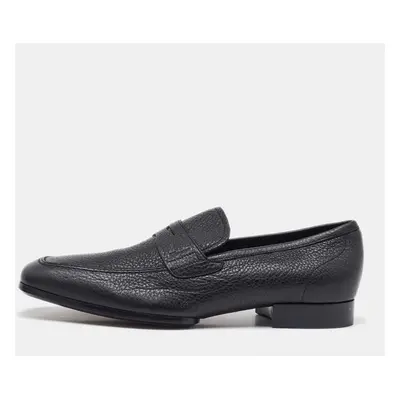 Salvatore Ferragamo Black Leather Slip On Loafers Size 41.5