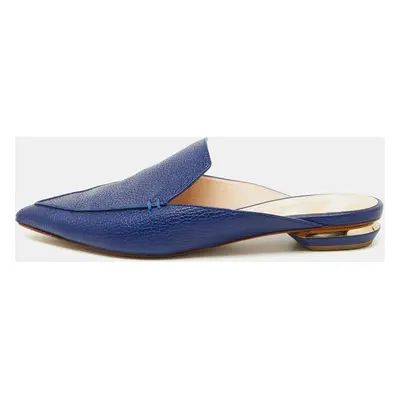 Nicholas Kirkwood Blue Leather Beya Pointed Toe Mules Size