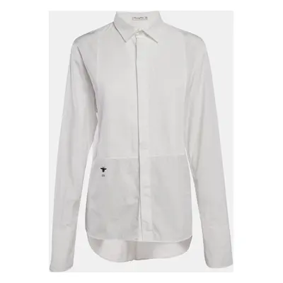 Dior White Cotton Button Front Tuxedo Shirt