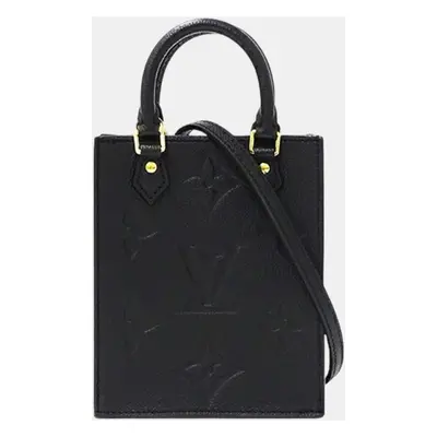 Louis Vuitton Petite Sac Plat Noir Black Monogram Empreinte Handbag