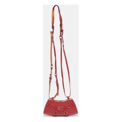 Dior Red Leather Bondage Crossbody Bag