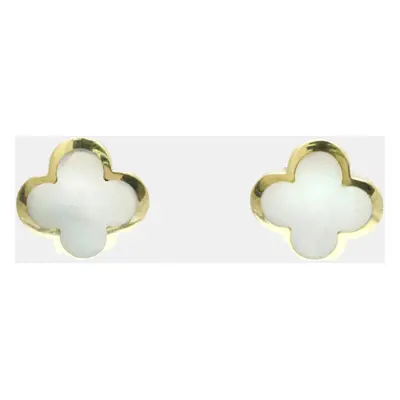 Van Cleef & Arpels 18K Yellow Gold Pure Alhambra Stud Earrings