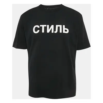 Heron Preston Black Printed Cotton Crew Neck T-Shirt