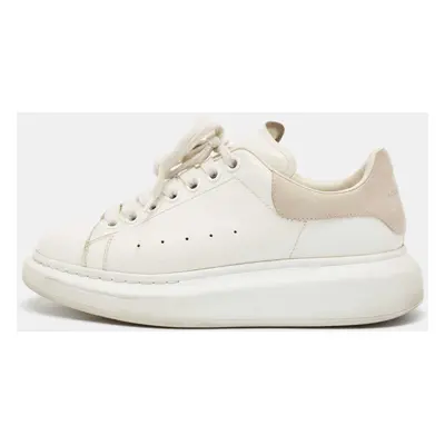 Alexander McQueen White Leather Oversized Lace Up Sneakers Size 38.5