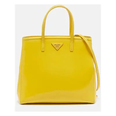 Prada Yellow Patent Leather Parabole Tote