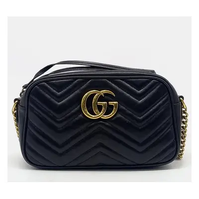 Gucci Black Leather Marmont Crossbody Bag