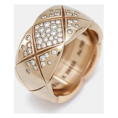 Chanel Coco Crush Diamond 18k Rose Gold Ring Size