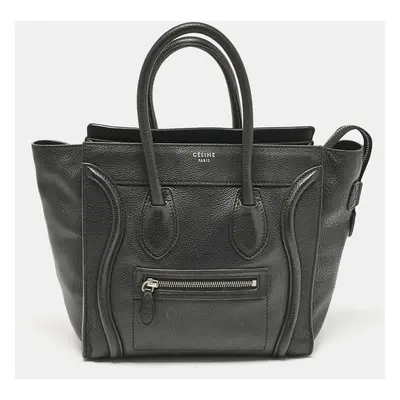 Celine Black Leather Micro Luggage Tote