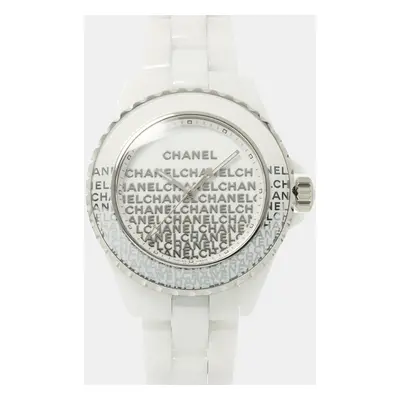 Chanel White Stainless Steel Ceramic J12 H7419 Quartz Women's Wristwatch mm