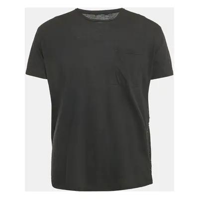 Valentino Black Cotton Knit Rockstud T-Shirt